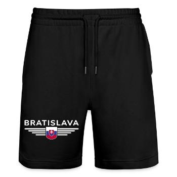 Bratislava, Slovaquie Style Design T-Shirt - Short de jogging bio TRAINER Stanley/Stella unisexe - noir - Devant - Nik (191cm) & Marisol (170cm)