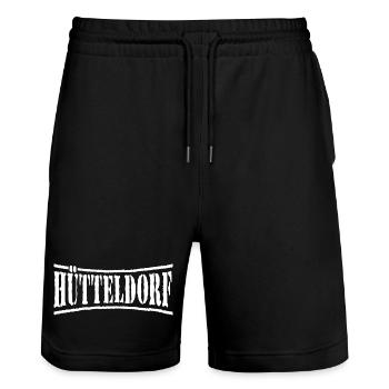 Hütteldorf Wien Rapid Ultras Fussball - Stanley/Stella Unisex Bio Joggingshorts Trainer  - Schwarz - Vorne - Nik (191cm) & Marisol (170cm)