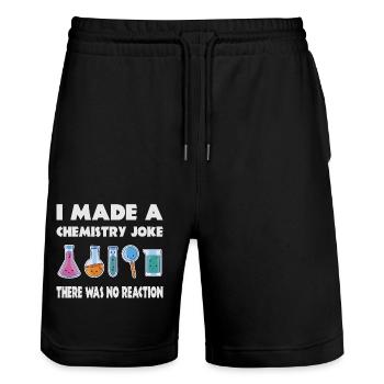 Blague de chimie, il n’y a pas eu de réaction - Short de jogging bio TRAINER Stanley/Stella unisexe - noir - Devant - Nik (191cm) & Marisol (170cm)