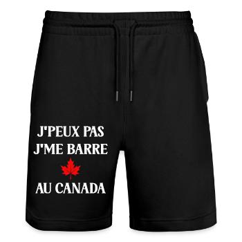 J'peux pas j'me barre au canada - Short de jogging bio TRAINER Stanley/Stella unisexe - noir - Devant - Nik (191cm) & Marisol (170cm)