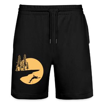 climbing mountaineer rock climbing climbing rope rock - Stanley/Stella Trainer Unisex Organic Jogging Shorts - black - Front - Nik (191cm) & Marisol (170cm)