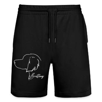 Épagneul breton Profil Chiens Chien Wilsigns - Short de jogging bio TRAINER Stanley/Stella unisexe - noir - Devant - Nik (191cm) & Marisol (170cm)