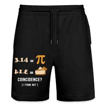 Pi Day 3.14 Pi Symbol Nerdy Geek - Coincidence? I - Stanley/Stella Trainer Unisex Organic Jogging Shorts - black - Front - Nik (191cm) & Marisol (170cm)