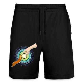 Hundepfote Menschenhand - Stanley/Stella Unisex Bio Joggingshorts Trainer  - Schwarz - Vorne - Nik (191cm) & Marisol (170cm)