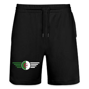 I Love Algeria, Elegance Style Design T-Shirt - Stanley/Stella Trainer Unisex Organic Jogging Shorts - black - Front - Nik (191cm) & Marisol (170cm)