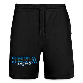 Jena District East Original - Stanley/Stella Unisex Bio Joggingshorts Trainer  - Schwarz - Vorne - Nik (191cm) & Marisol (170cm)