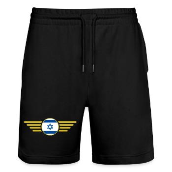 I Love Israel Elegance Style Design T-Shirt - Stanley/Stella Trainer Unisex Organic Jogging Shorts - black - Front - Nik (191cm) & Marisol (170cm)
