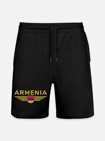 Armenia Merchandise – Experience Culture - Stanley/Stella Trainer Unisex Organic Jogging Shorts - black
