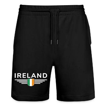 I Love Ireland Elegance Style Design T-Shirt - Short de jogging bio TRAINER Stanley/Stella unisexe - noir - Devant - Nik (191cm) & Marisol (170cm)