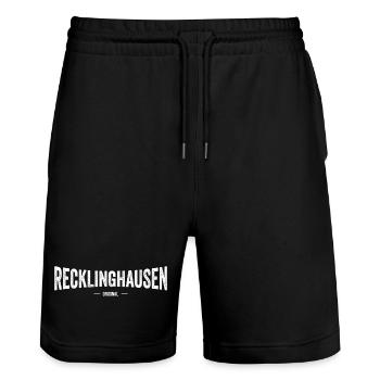 Recklinghausen Original - Stanley/Stella Unisex Bio Joggingshorts Trainer  - Schwarz - Vorne - Nik (191cm) & Marisol (170cm)
