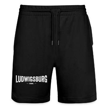 Ludwigsburg Original - Stanley/Stella Unisex Bio Joggingshorts Trainer  - Schwarz - Vorne - Nik (191cm) & Marisol (170cm)