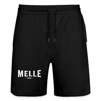 Melle Original - Stanley/Stella Unisex Bio Joggingshorts Trainer  - Schwarz - Vorne - Nik (191cm) & Marisol (170cm)