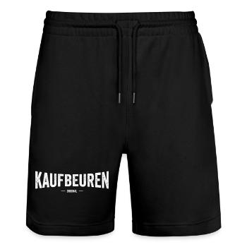 Kaufbeuren Original - Stanley/Stella Unisex Bio Joggingshorts Trainer  - Schwarz - Vorne - Nik (191cm) & Marisol (170cm)