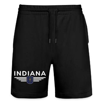 Indiana Fan T-Shirt – Montrez votre fierté ! - Short de jogging bio TRAINER Stanley/Stella unisexe - noir - Devant - Nik (191cm) & Marisol (170cm)