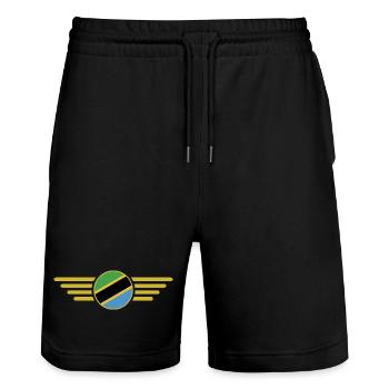 I Love Tanzania, Elegance Style Design T-Shirt - Stanley/Stella Trainer Unisex Organic Jogging Shorts - black - Front - Nik (191cm) & Marisol (170cm)