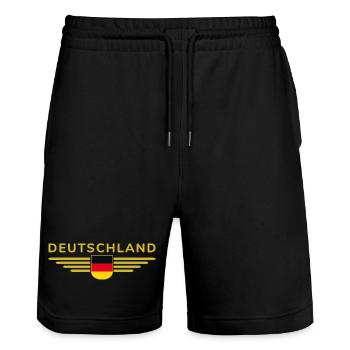 Allemagne T-Shirt Design Fierté et amour de la maison - Short de jogging bio TRAINER Stanley/Stella unisexe - noir - Devant - Nik (191cm) & Marisol (170cm)