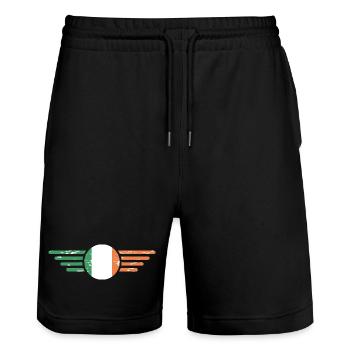 Irlande, Flair irlandais, Mode, Tenues, Moderne - Short de jogging bio TRAINER Stanley/Stella unisexe - noir - Devant - Nik (191cm) & Marisol (170cm)