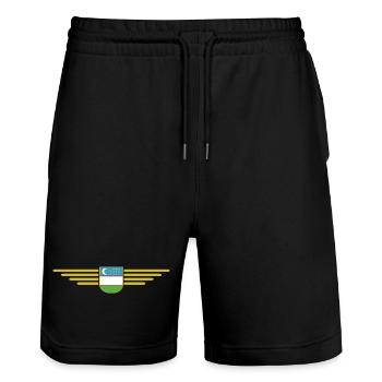 T-shirt de l’Ouzbékistan – Fierté et culture - Short de jogging bio TRAINER Stanley/Stella unisexe - noir - Devant - Nik (191cm) & Marisol (170cm)