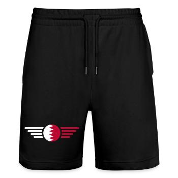 J’aime Bahreïn, T-shirt design de style élégance - Short de jogging bio TRAINER Stanley/Stella unisexe - noir - Devant - Nik (191cm) & Marisol (170cm)