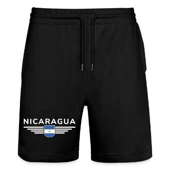 Nicaragua T-Shirt Design - Stanley/Stella Unisex Bio Joggingshorts Trainer  - Schwarz - Vorne - Nik (191cm) & Marisol (170cm)