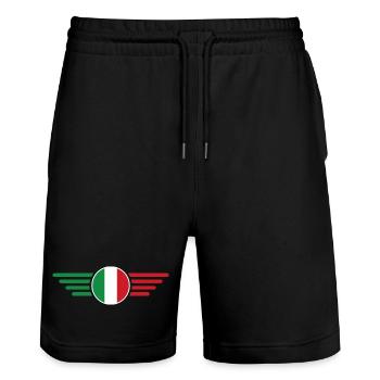 I Love Italy Elegance Style Design T-Shirt - Stanley/Stella Trainer Unisex Organic Jogging Shorts - black - Front - Nik (191cm) & Marisol (170cm)