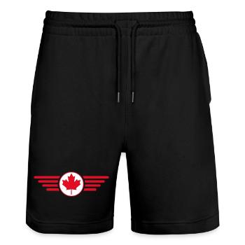 I Love Canada, Elegance Style Design T-Shirt - Stanley/Stella Trainer Unisex Organic Jogging Shorts - black - Front - Nik (191cm) & Marisol (170cm)