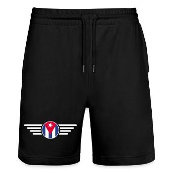 I Love Cuba, Elegance Style Design T-Shirt - Stanley/Stella Trainer Unisex Organic Jogging Shorts - black - Front - Nik (191cm) & Marisol (170cm)
