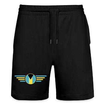 Ich liebe Bahamas, Eleganz Stil Design T-Shirt - Stanley/Stella Unisex Bio Joggingshorts Trainer  - Schwarz - Vorne - Nik (191cm) & Marisol (170cm)