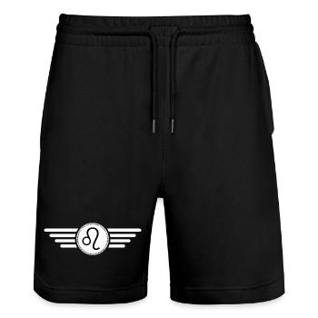 Sternzeichen Löwe, exklusives T-Shirt Design - Stanley/Stella Unisex Bio Joggingshorts Trainer  - Schwarz - Vorne - Nik (191cm) & Marisol (170cm)