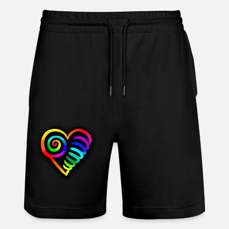 Herz Regenbogen - Stanley/Stella Unisex Bio Joggingshorts Trainer  - Schwarz