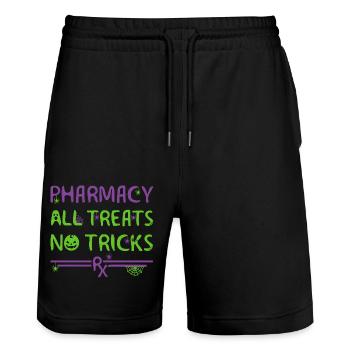 Pharmacy Halloween - Stanley/Stella Trainer Unisex Organic Jogging Shorts - black - Front - Nik (191cm) & Marisol (170cm)