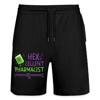 Pharmacist Halloween - Stanley/Stella Trainer Unisex Organic Jogging Shorts - black - Front - Nik (191cm) & Marisol (170cm)