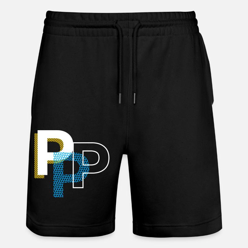 Lettre initiale P - Short de jogging bio TRAINER Stanley/Stella unisexe - noir