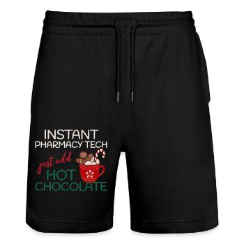 Instant Pharmacy tech add Chocolate Weihnachten - Stanley/Stella Unisex Bio Joggingshorts Trainer  - Schwarz - Vorne - Nik (191cm) & Marisol (170cm)