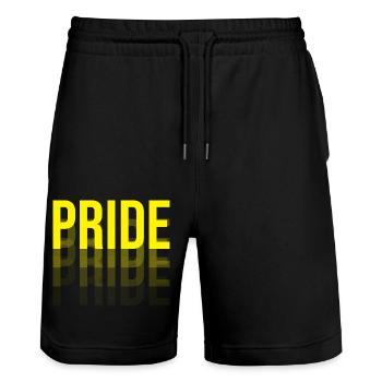 Gay Pride Typografie - Stanley/Stella Unisex Bio Joggingshorts Trainer  - Schwarz - Vorne - Nik (191cm) & Marisol (170cm)