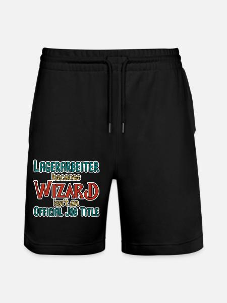 Warehouse Worker Wizard - Stanley/Stella Trainer Unisex Organic Jogging Shorts - black