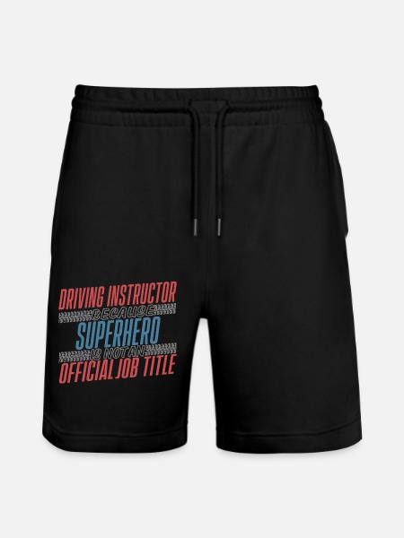 Driving Instructor Superhero Fahrschule - Stanley/Stella Unisex Bio Joggingshorts Trainer - Schwarz