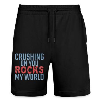 Geology Valentine's Day Crushing on you rocks - Stanley/Stella Trainer Unisex Organic Jogging Shorts - black - Front - Nik (191cm) & Marisol (170cm)