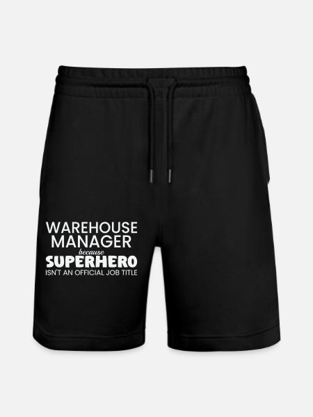 Warehouse Manager Superhero - Stanley/Stella Trainer Unisex Organic Jogging Shorts - black