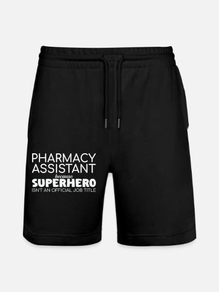 Pharmacy assistant Superhero - Stanley/Stella Trainer Unisex Organic Jogging Shorts - black