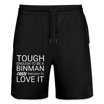 Binman Crazy - Stanley/Stella Unisex Bio Joggingshorts Trainer  - Schwarz - Vorne - Nik (191cm) & Marisol (170cm)
