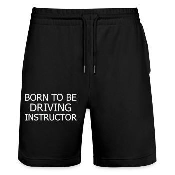 Driving Instructor Born To Be Drive Tutor - Stanley/Stella Trainer Unisex Organic Jogging Shorts - black - Front - Nik (191cm) & Marisol (170cm)