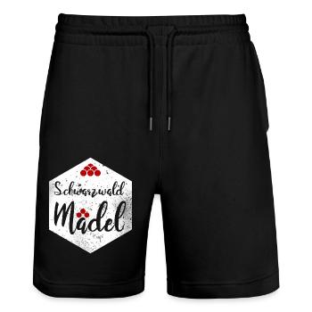 Schwarzwaldmädel - Stanley/Stella Unisex Bio Joggingshorts Trainer  - Schwarz - Vorne - Nik (191cm) & Marisol (170cm)