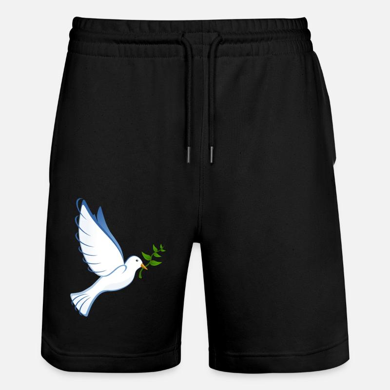 Peace Friedenstaube - Stanley/Stella Unisex Bio Joggingshorts Trainer  - Schwarz