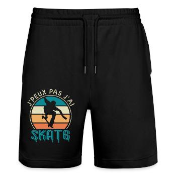 Ich kann nicht, ich habe geschenk-geschenk-skateboard - Stanley/Stella Unisex Bio Joggingshorts Trainer  - Schwarz - Vorne - Nik (191cm) & Marisol (170cm)