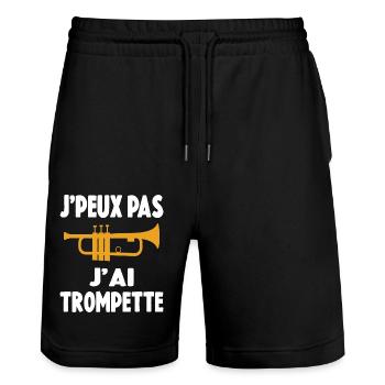 Je Peux Pas J'ai Trompette Instrument De Musique - Short de jogging bio TRAINER Stanley/Stella unisexe - noir - Devant - Nik (191cm) & Marisol (170cm)