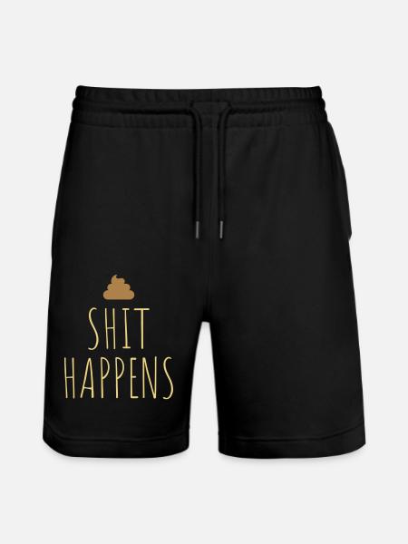 Shit happens feces pile - Stanley/Stella Trainer Unisex Organic Jogging Shorts - black