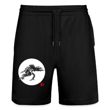 bonsai - Short de jogging bio TRAINER Stanley/Stella unisexe - noir - Devant - Nik (191cm) & Marisol (170cm)