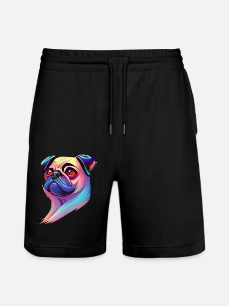 Mops - Stanley/Stella Unisex Bio Joggingshorts Trainer  - Schwarz