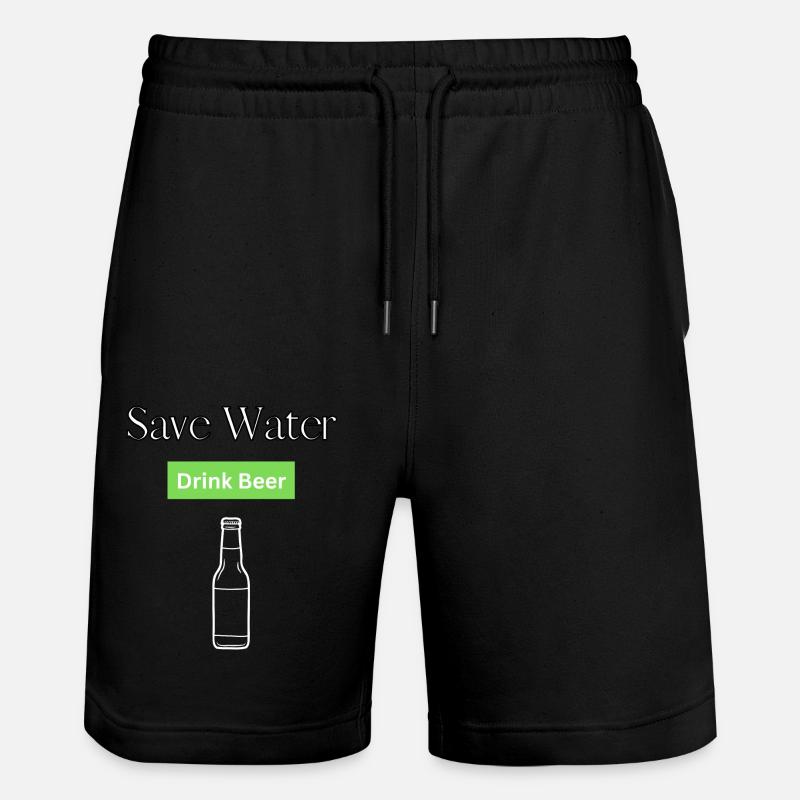 Save Water - Stanley/Stella Unisex Bio Joggingshorts Trainer  - Schwarz